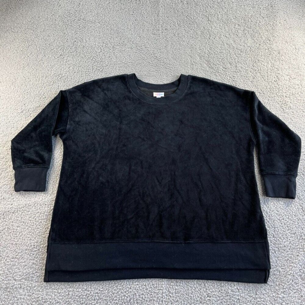 NEW LuLaRoe Sweater Womens‎ 2XL XXL Black Sweatshirt Corduroy Tunic Stretch Goth